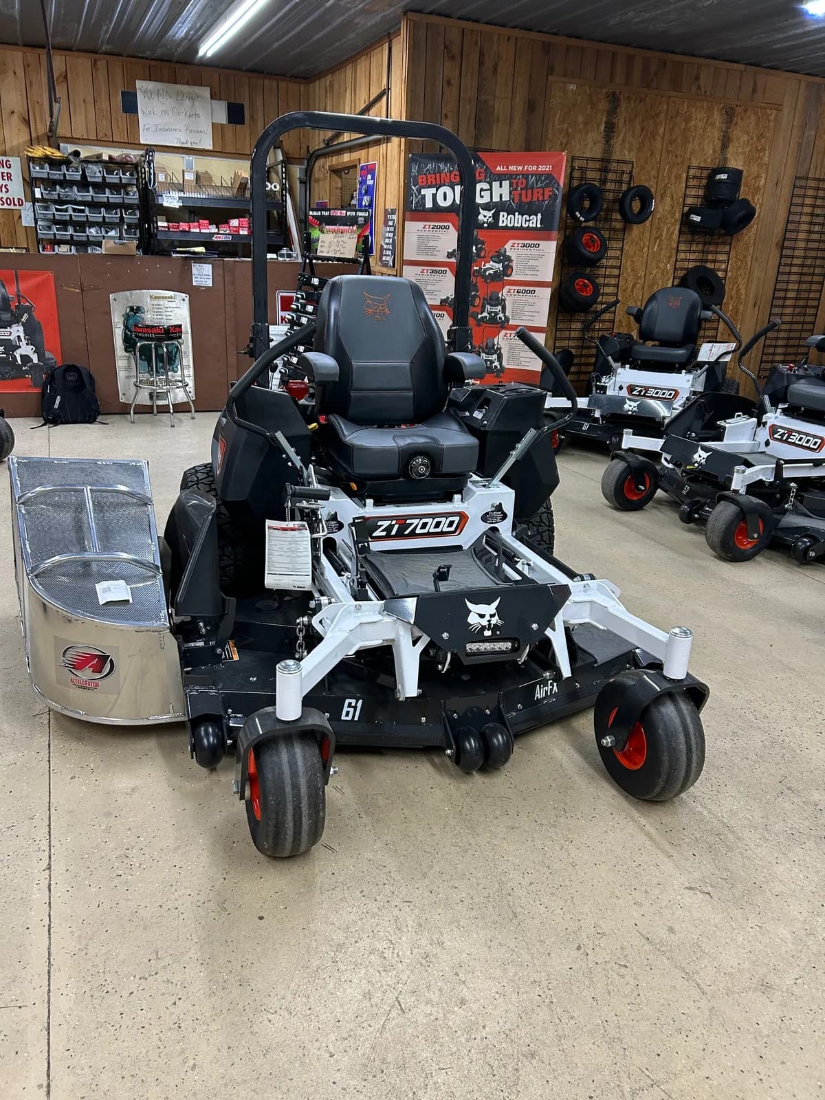 Dutton Small Engine showroom with Bobcat mowers